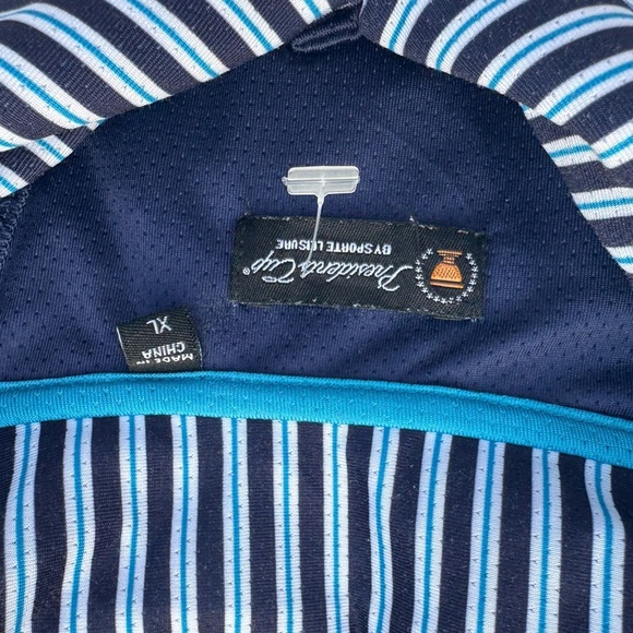 Presidents Cup By Sporte Leisure Striped Polo Blue XL - Picture 3 of 7